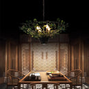GobekUsa Industrial Barbecue Restaurant Plant Light - Round Table Decorative Pendant