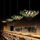 GobekUsa Industrial Barbecue Restaurant Plant Light - Round Table Decorative Pendant