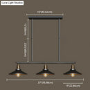 GobekUsa Industrial Black 3-Light Metal Island Pendant with Cone Shade - Perfect for Restaurant Lighting