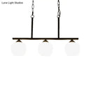 GobekUsa Industrial Pendant Lighting with Opal Glass Globe Shade - Black 3-Light - Perfect for Dining Rooms