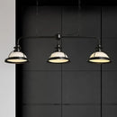 GobekUsa White/Green Glass Dome Pendant Lighting with Industrial Vibe - 3 Lights, Ideal for Dining Table, Includes Chain