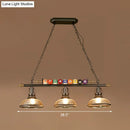 GobekUsa Industrial Style Hanging Light with Metal Black Finish and Billiard Ball Deco