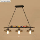 GobekUsa Industrial Style Hanging Light with Metal Black Finish and Billiard Ball Deco