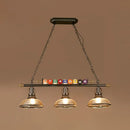 GobekUsa Industrial Style Hanging Light with Metal Black Finish and Billiard Ball Deco