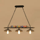 GobekUsa Industrial Style Hanging Light with Metal Black Finish and Billiard Ball Deco