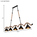 GobekUsa Rustic Metal Cone Island Ceiling Light with Rope and Chain - Brown