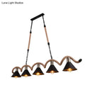 GobekUsa Rustic Metal Cone Island Ceiling Light with Rope and Chain - Brown