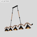 GobekUsa Rustic Metal Cone Island Ceiling Light with Rope and Chain - Brown