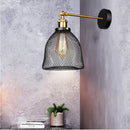 Industrial black and brass led cage wall sconce living room light by Decorbites