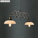 GobekUsa Industrial Opal Glass Pendant Light Kit - Adjustable Dome Design, 2 Lights - Brass Hanging Lamp for Kitchen Island
