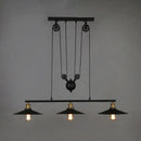 GobekUsa Industrial Metal Flying Saucer Hanging Ceiling Light - Black 3-Head Pulley Pendant for Bars