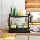 GobekUsa 2 Tier Kitchen Storage & Drying Rack - Countertop Organizer for Dinnerware & Utensils