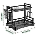 GobekUsa 2 Tier Kitchen Storage & Drying Rack - Countertop Organizer for Dinnerware & Utensils