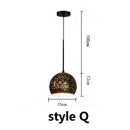 GobekUsa Etched Wrought Iron Chandelier, Industrial Style LED Lighting Fixture