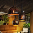 GobekUsa Etched Wrought Iron Chandelier, Industrial Style LED Lighting Fixture