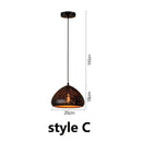 GobekUsa Etched Wrought Iron Chandelier, Industrial Style LED Lighting Fixture