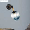 GobekUsa Nordic Globe Sconce Lighting - Adjustable 1 Light Wall Lamp in Black with White/Ocean Blue Glass Shade