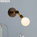 GobekUsa Nordic Globe Sconce Lighting - Adjustable 1 Light Wall Lamp in Black with White/Ocean Blue Glass Shade