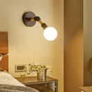 GobekUsa Nordic Globe Sconce Lighting - Adjustable 1 Light Wall Lamp in Black with White/Ocean Blue Glass Shade