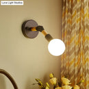 GobekUsa Nordic Globe Sconce Lighting - Adjustable 1 Light Wall Lamp in Black with White/Ocean Blue Glass Shade