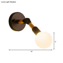 GobekUsa Nordic Globe Sconce Lighting - Adjustable 1 Light Wall Lamp in Black with White/Ocean Blue Glass Shade