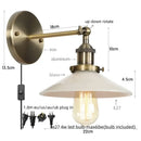 GobekUsa LED Wall Lights: Industrial Style Bedside Lamp for Kitchen, Reading, Cafe - White Class