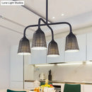 GobekUsa Factory Iron Hanging Pendant Light Fixture - Black Bell, 4 Heads for Kitchen Dinette Island