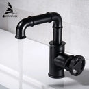 GobekUsa Black Brass Basin Faucet: Hot Cold Mixer Tap, Contemporary Style