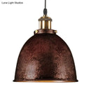 GobekUsa Lonie - Antique Antique Style Dome Pendant Lamp 1 Light Wrought Iron Hanging Light Fixture with Cord in Black/Rust