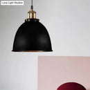 GobekUsa Lonie - Antique Antique Style Dome Pendant Lamp 1 Light Wrought Iron Hanging Light Fixture with Cord in Black/Rust