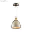 GobekUsa Lonie - Antique Antique Style Dome Pendant Lamp 1 Light Wrought Iron Hanging Light Fixture with Cord in Black/Rust