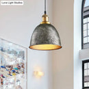 GobekUsa Lonie - Antique Antique Style Dome Pendant Lamp 1 Light Wrought Iron Hanging Light Fixture with Cord in Black/Rust