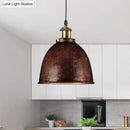 GobekUsa Lonie - Antique Antique Style Dome Pendant Lamp 1 Light Wrought Iron Hanging Light Fixture with Cord in Black/Rust