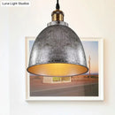 GobekUsa Lonie - Antique Antique Style Dome Pendant Lamp 1 Light Wrought Iron Hanging Light Fixture with Cord in Black/Rust
