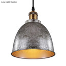 GobekUsa Lonie - Antique Antique Style Dome Pendant Lamp 1 Light Wrought Iron Hanging Light Fixture with Cord in Black/Rust