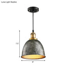 GobekUsa Lonie - Antique Antique Style Dome Pendant Lamp 1 Light Wrought Iron Hanging Light Fixture with Cord in Black/Rust