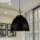 GobekUsa Lonie - Antique Antique Style Dome Pendant Lamp 1 Light Wrought Iron Hanging Light Fixture with Cord in Black/Rust