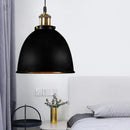 GobekUsa Lonie - Antique Antique Style Dome Pendant Lamp 1 Light Wrought Iron Hanging Light Fixture with Cord in Black/Rust