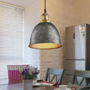GobekUsa Lonie - Antique Antique Style Dome Pendant Lamp 1 Light Wrought Iron Hanging Light Fixture with Cord in Black/Rust