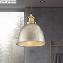 GobekUsa Lonie - Antique Antique Style Dome Pendant Lamp 1 Light Wrought Iron Hanging Light Fixture with Cord in Black/Rust