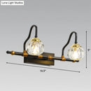 GobekUsa Minimalistic Black Hexagon Vanity Wall Lamp with Crystal Prisms - Wall Mounted Lighting Fixture (1/2/3-Bulb)
