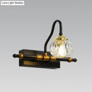 GobekUsa Minimalistic Black Hexagon Vanity Wall Lamp with Crystal Prisms - Wall Mounted Lighting Fixture (1/2/3-Bulb)