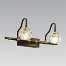 GobekUsa Minimalistic Black Hexagon Vanity Wall Lamp with Crystal Prisms - Wall Mounted Lighting Fixture (1/2/3-Bulb)