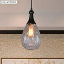 GobekUsa Daisy - Industrial Black/Brass Teardrop Ceiling Light Industrial Clear/Amber/Grey Water Glass 1-Light Bedroom Pendant Lighting Fixture