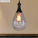 GobekUsa Daisy - Industrial Black/Brass Teardrop Ceiling Light Industrial Clear/Amber/Grey Water Glass 1-Light Bedroom Pendant Lighting Fixture