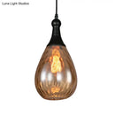 GobekUsa Daisy - Industrial Black/Brass Teardrop Ceiling Light Industrial Clear/Amber/Grey Water Glass 1-Light Bedroom Pendant Lighting Fixture
