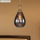 GobekUsa Daisy - Industrial Black/Brass Teardrop Ceiling Light Industrial Clear/Amber/Grey Water Glass 1-Light Bedroom Pendant Lighting Fixture
