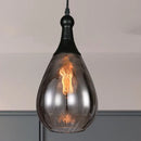 GobekUsa Daisy - Industrial Black/Brass Teardrop Ceiling Light Industrial Clear/Amber/Grey Water Glass 1-Light Bedroom Pendant Lighting Fixture