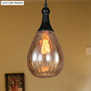 GobekUsa Daisy - Industrial Black/Brass Teardrop Ceiling Light Industrial Clear/Amber/Grey Water Glass 1-Light Bedroom Pendant Lighting Fixture