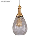 GobekUsa Daisy - Industrial Black/Brass Teardrop Ceiling Light Industrial Clear/Amber/Grey Water Glass 1-Light Bedroom Pendant Lighting Fixture